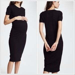 HATCH Eliza Black Knit Maternity Dress Knee Length size 2